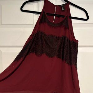 Tank top, lightweight with lace